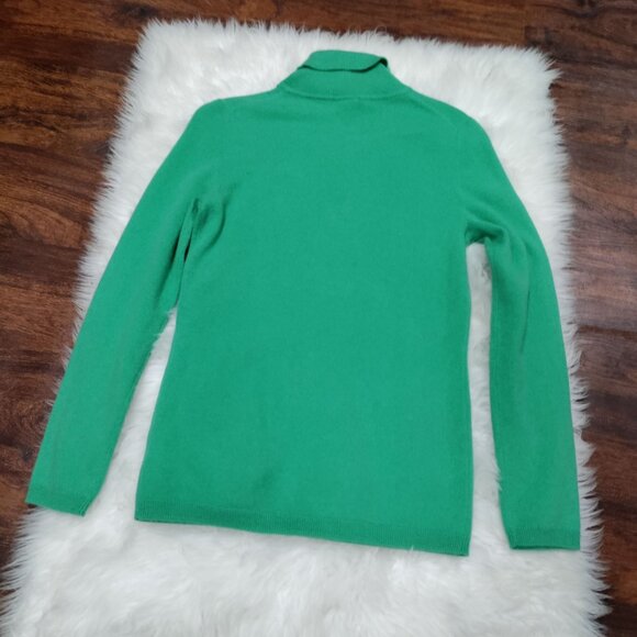 John Lewis Green Soft Cashmere Turtleneck Pullover Sweater Women's Size 8 - Picture 9 of 12